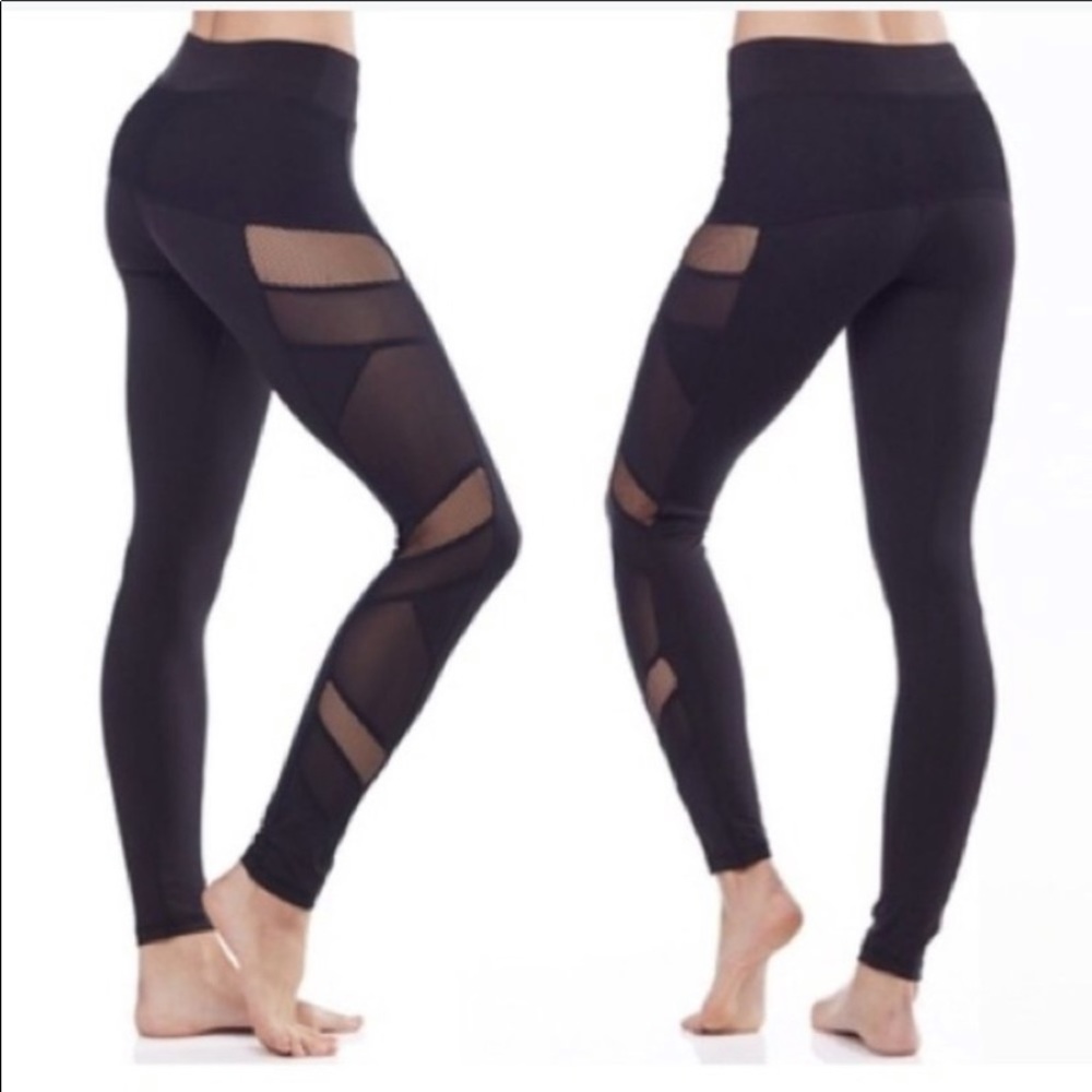 Electric Yoga Mesh Panel Black Athletic Leggings